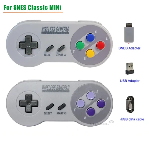 Imagen 1 del producto Nuevo controlador de mando inalámbrico de 2,4 GHz para Super Nintend NES y SNES Classic Mini consola inalámbrica Joystick Gamepads Dropshipping