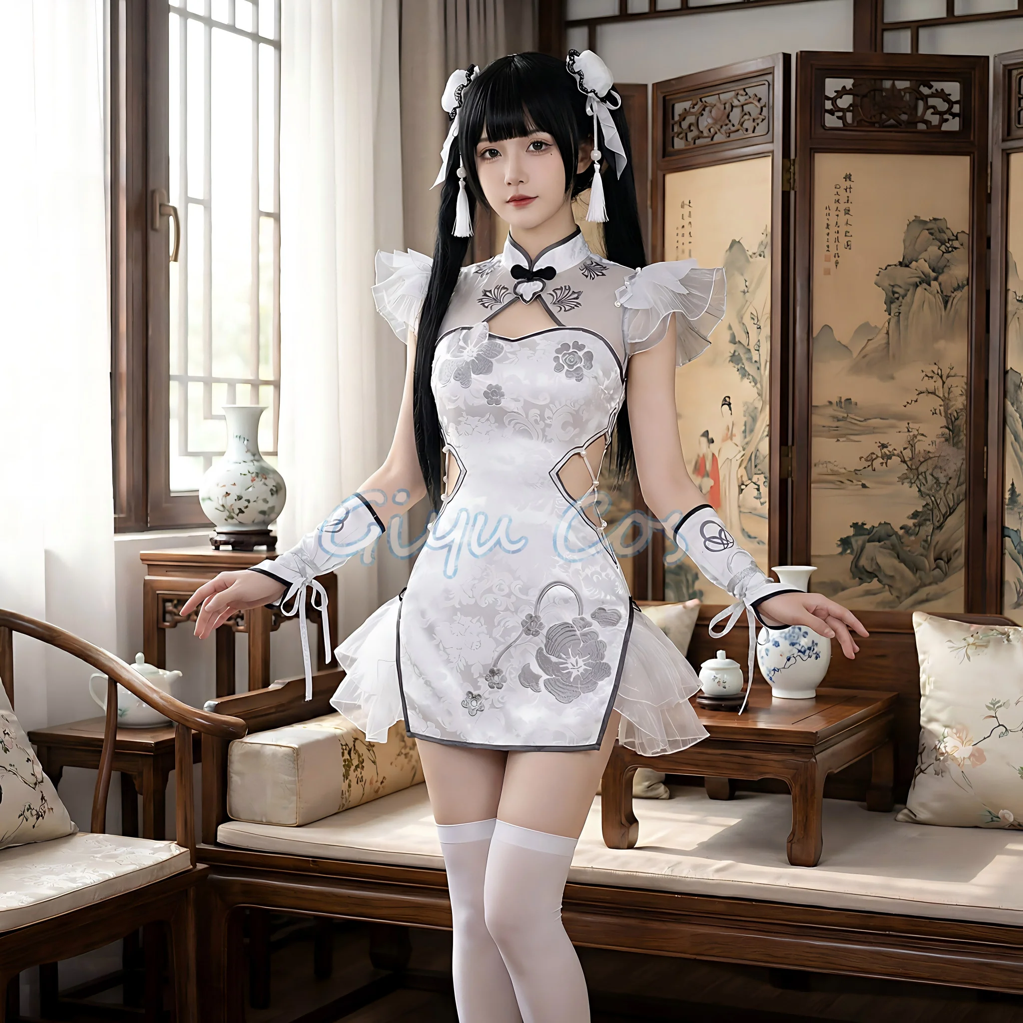 

Naraka Bladepoint Yin Ziping Cosplay Costume Full Set Carnival Uniform Halloween Party Masquerade for Women Game