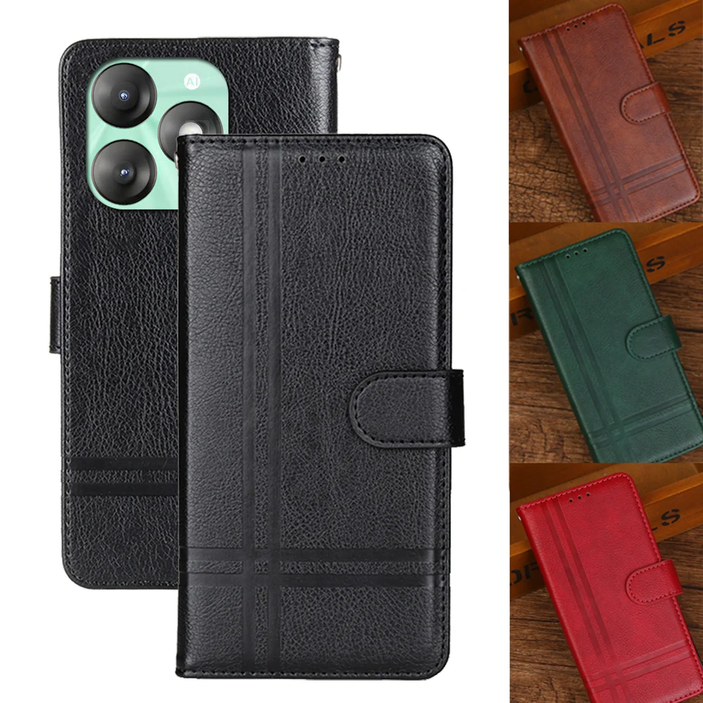 For Itel A70 Cover Luxury Flip PU Leather Wallet Lanyard Stand Case For Itel A 70 ItelA70 A665L Protect Phone Bags