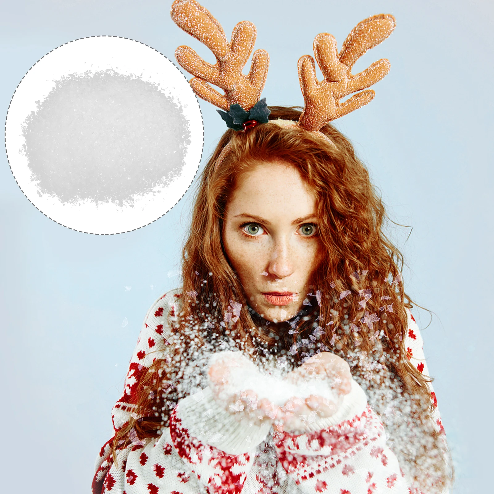 

1 Pack White Artificial Snow Powder Sparkling Fake Snowflakes For Christmas Holiday Decorations Winter Displays Reusable