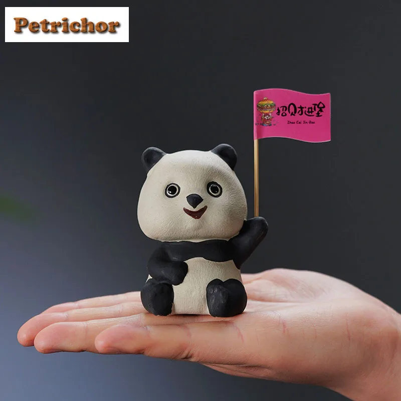 

Yixing Purple Clay Cute Panda Tea Pet Handmade Tea Games Tea Figurine Play Toys Tea Statue Ornaments Can Be Raised Gift Supplies