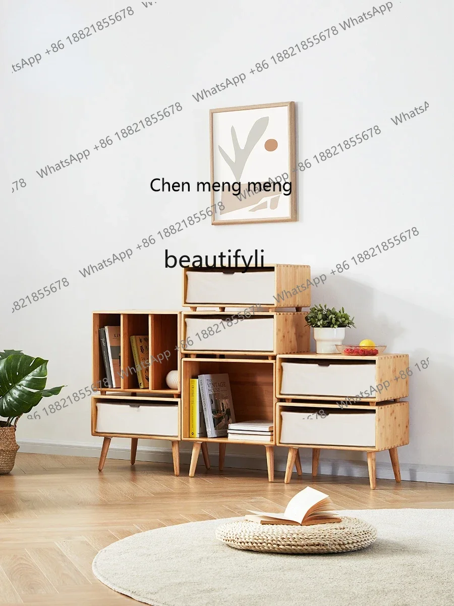 cn8350 LHY zq Bedroom Storage Side Cabinet Bamboo Solid Wood Chest of Drawers Living Room Storage Chest of Drawer Five-Bucket Ca
