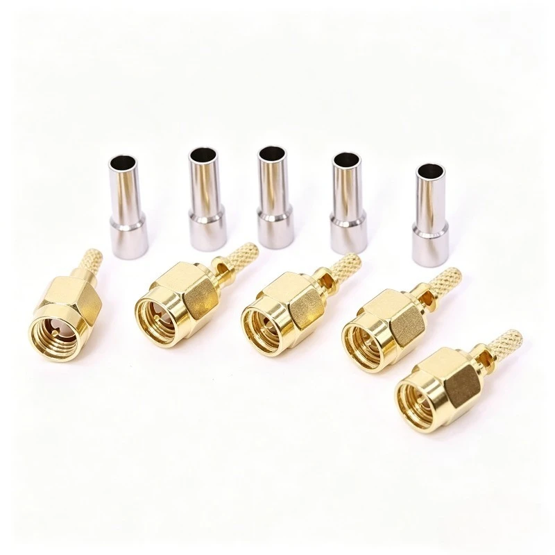 SMA Male Solder Connector SMA Plug for RG174 RG316 RG178 LMR100 Coax Cable 50 Ohm Gold Plated