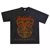 2025 Summer The Rock Band Sabbat Commemorates Vintage Washed T-shirt High-quality Y2K Men Women Washed Short-sleeved Tops