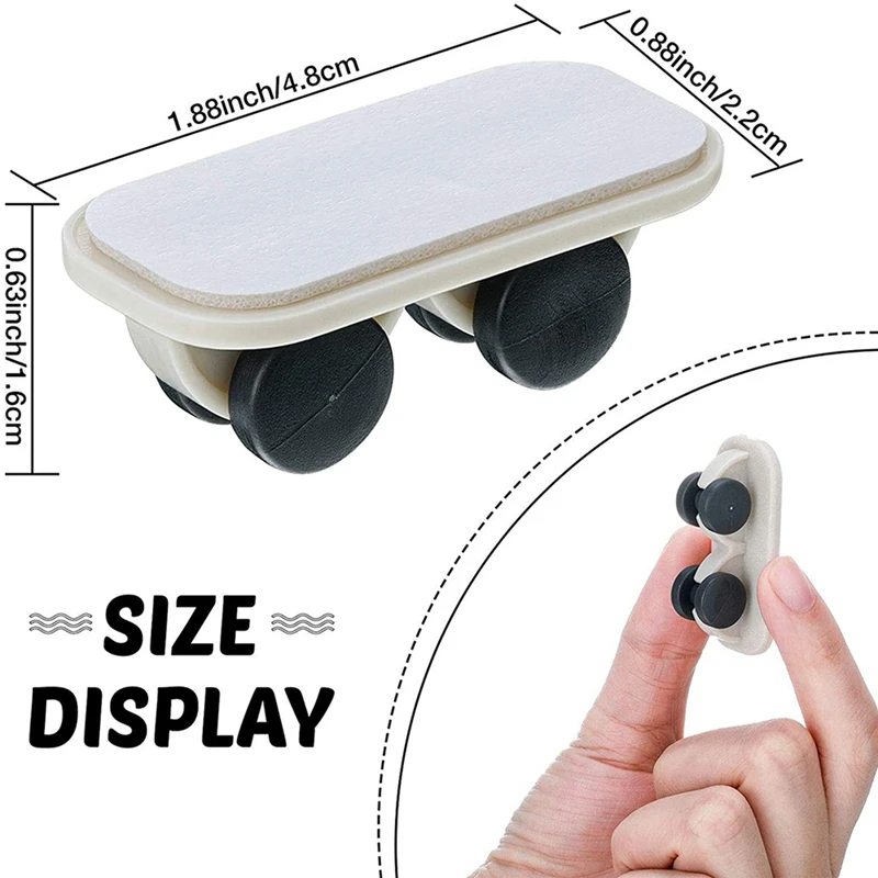 40 pezzi ruote autoadesive carrello girevole su ruote scatole Caster piccola rotella in pasta ruota in plastica rotella appiccicosa