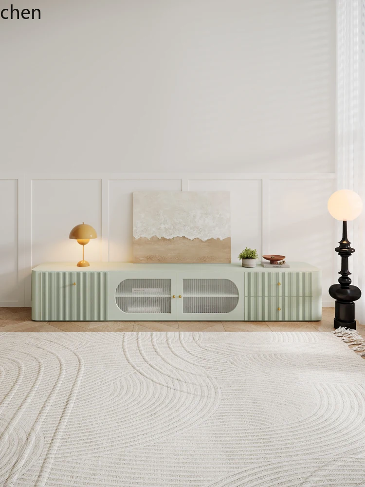 

HT coffee table combination solid wood high modern simple dopamine paint living room TV cabinet