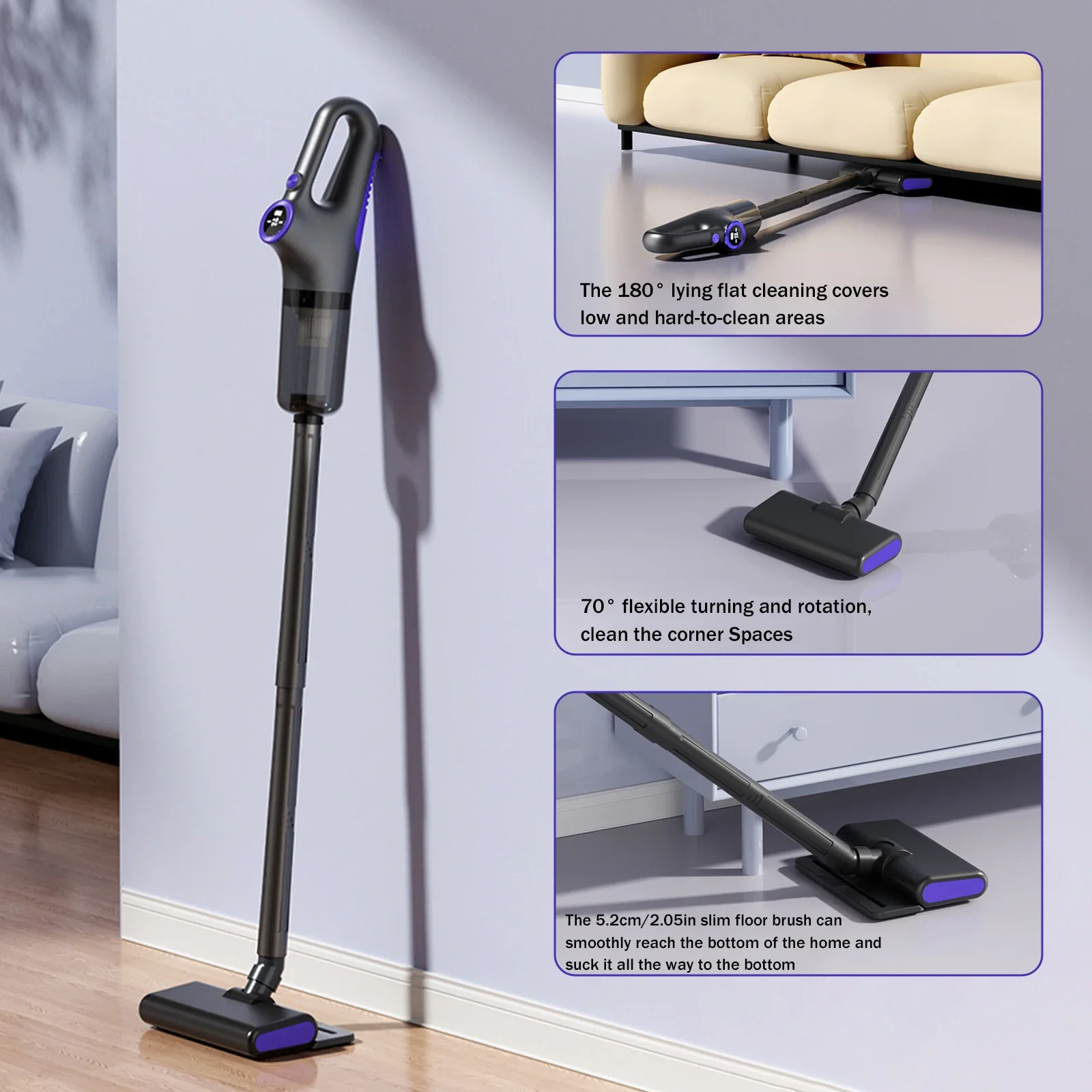 

Portable Cordless Handheld Vacuum, Rechargeable, Cyclonic Suction for Car/Office/Home - Powerful & Lightweight
