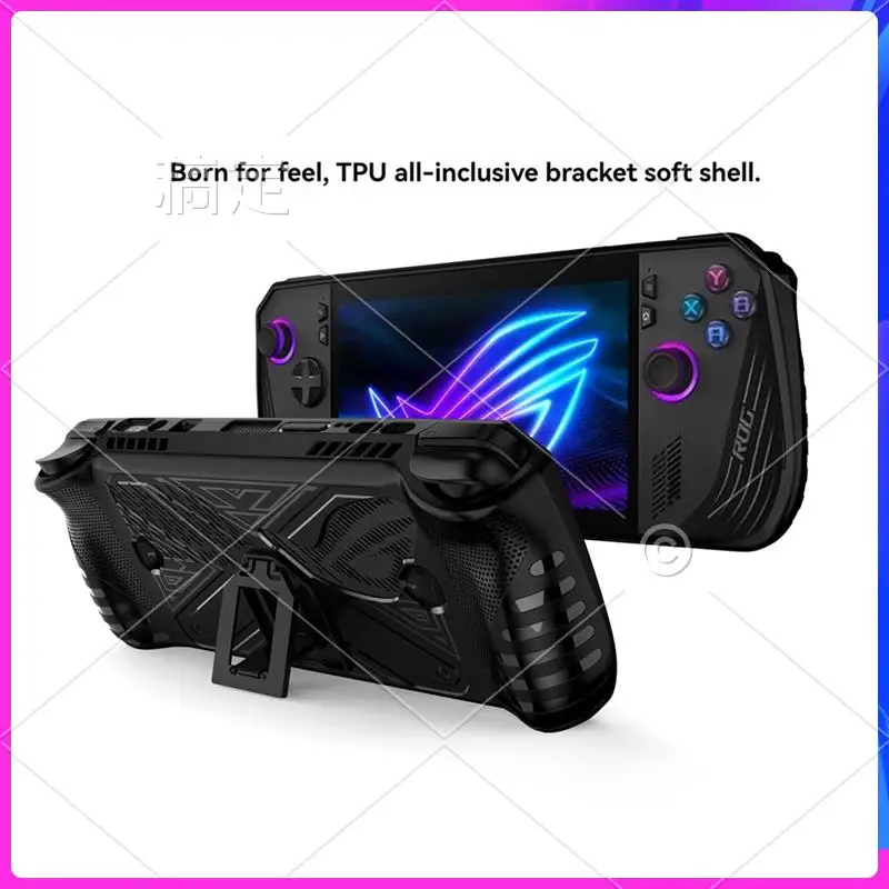 ATTT-TPU Protective Case With Stand For Asus ROG Ally X Game Console, Durable Cover Shell For Enhanced Gaming