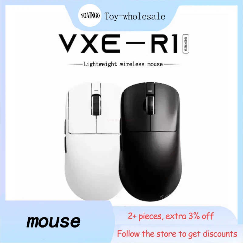 

Беспроводная мышь Vxe Dragonfly R1 Pro Max R1 Se, яркий вес Paw3395 Nordic52840 2 кГц, интеллектуальная скорость X, низкая задержка, Fps, игровая мышь в подарок