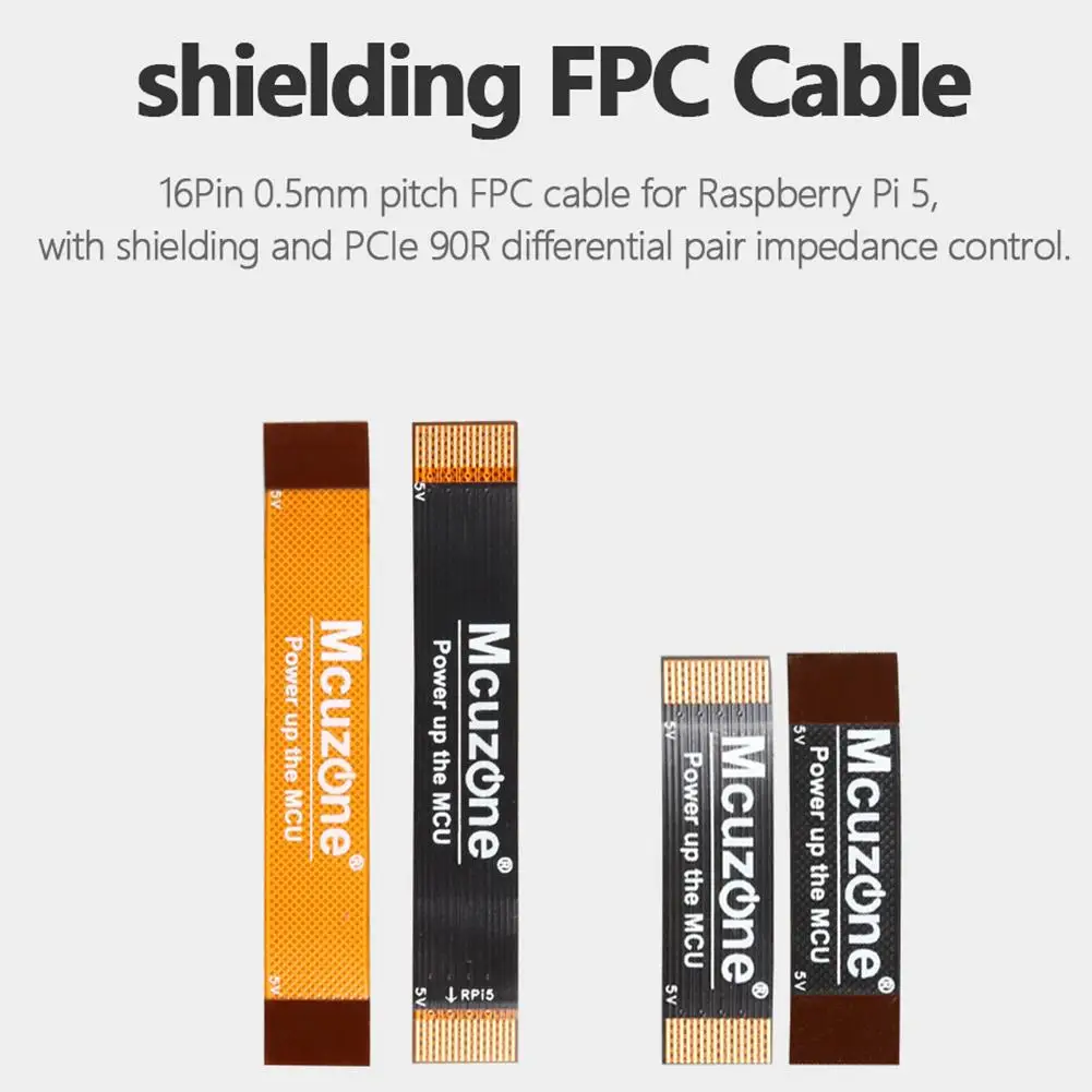 1PCS 16Pin 0.5mm Pitch FPC Shielded Cable For Raspberry Pi 5 With Shielding And PCIe Differential Pair Impedance Control A5H7