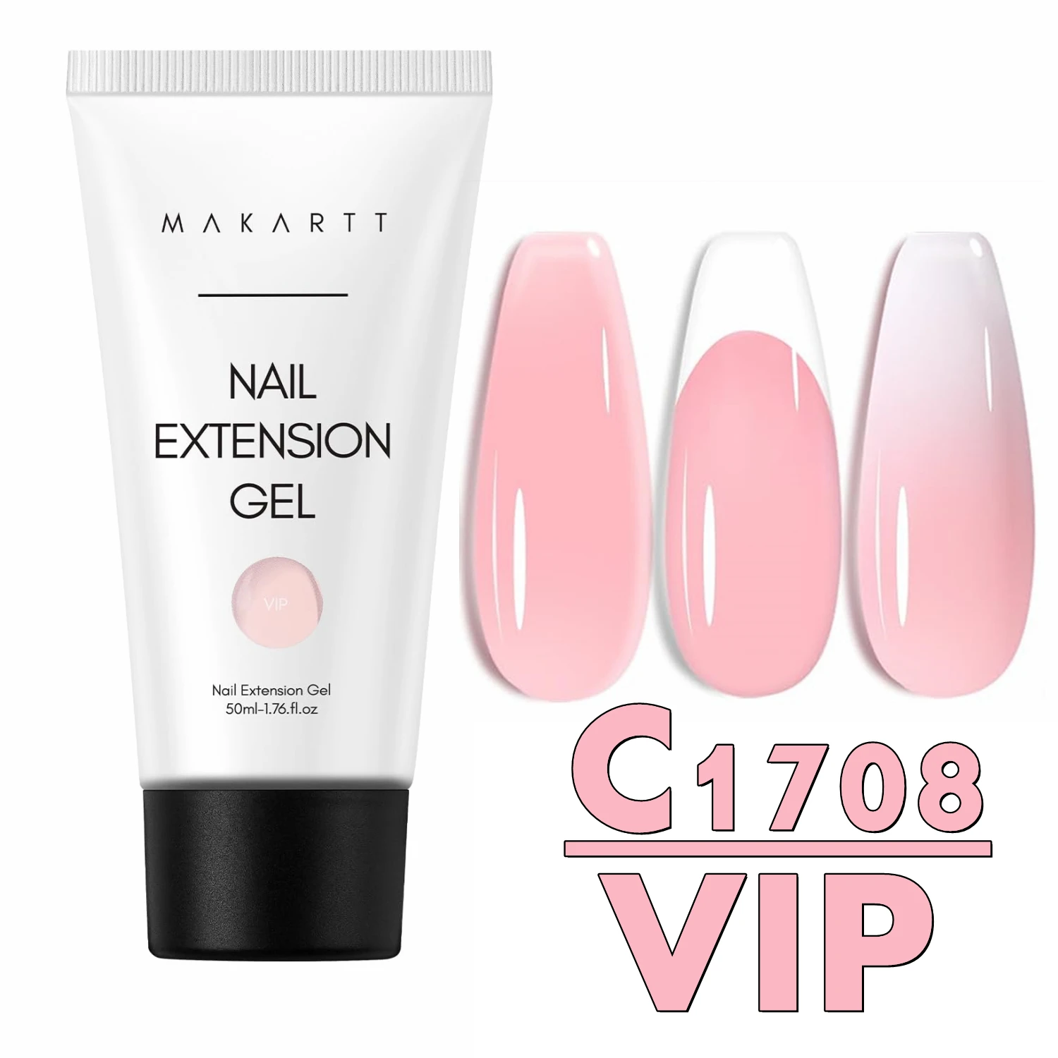 Makartt Poly Extension Gel voor Nagels, 50ML Roze Glitter Nude Transparante Harde Builder Gel Franse Manicure DIY Design Art Thuis Salon