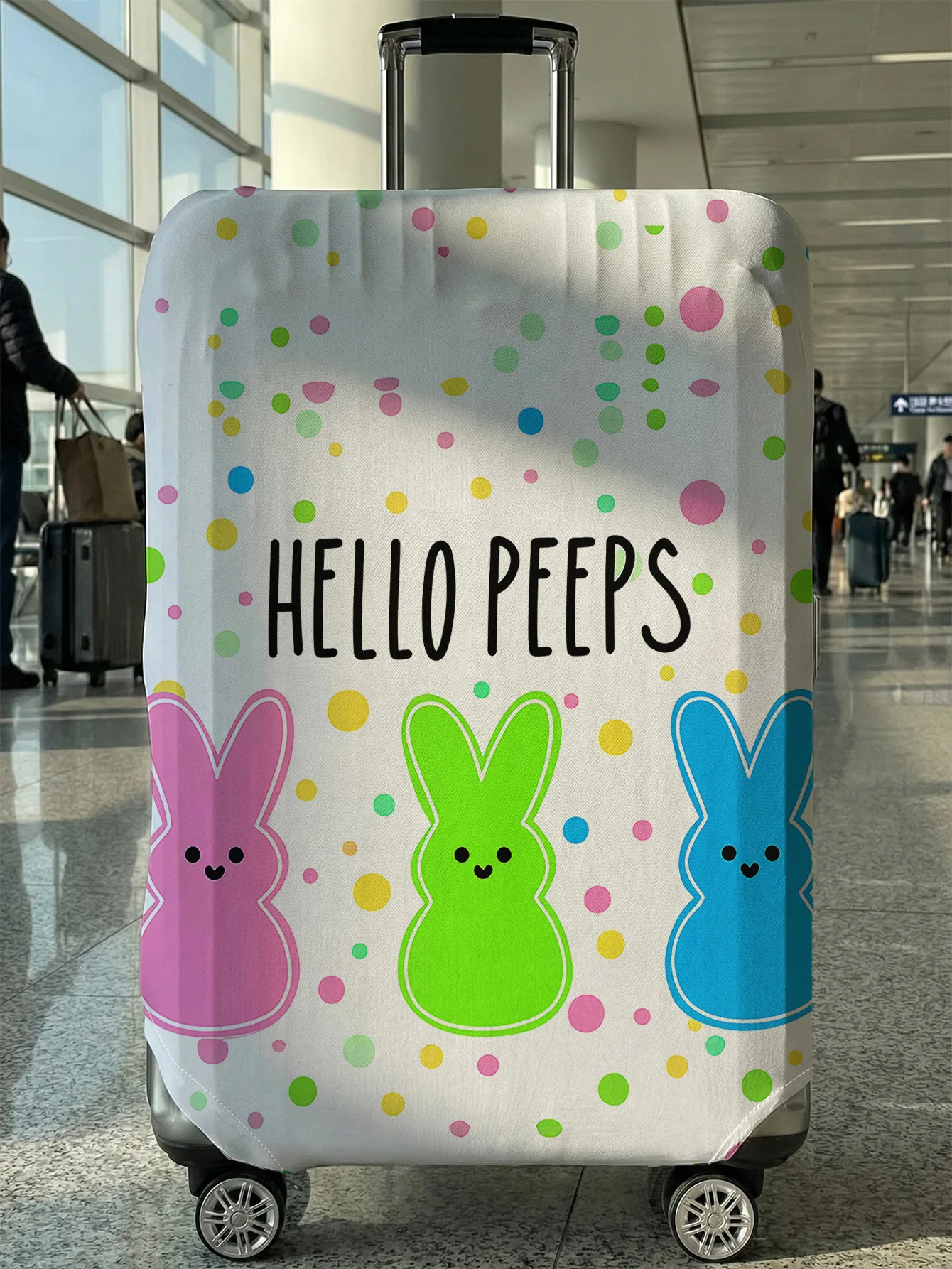 

Красочный защитный чехол для багажа с рисунком кролика в горошек, подходит для чемоданов 18-32 дюймов, чехлы для ручек чемоданов, аксессуары для путешествий.