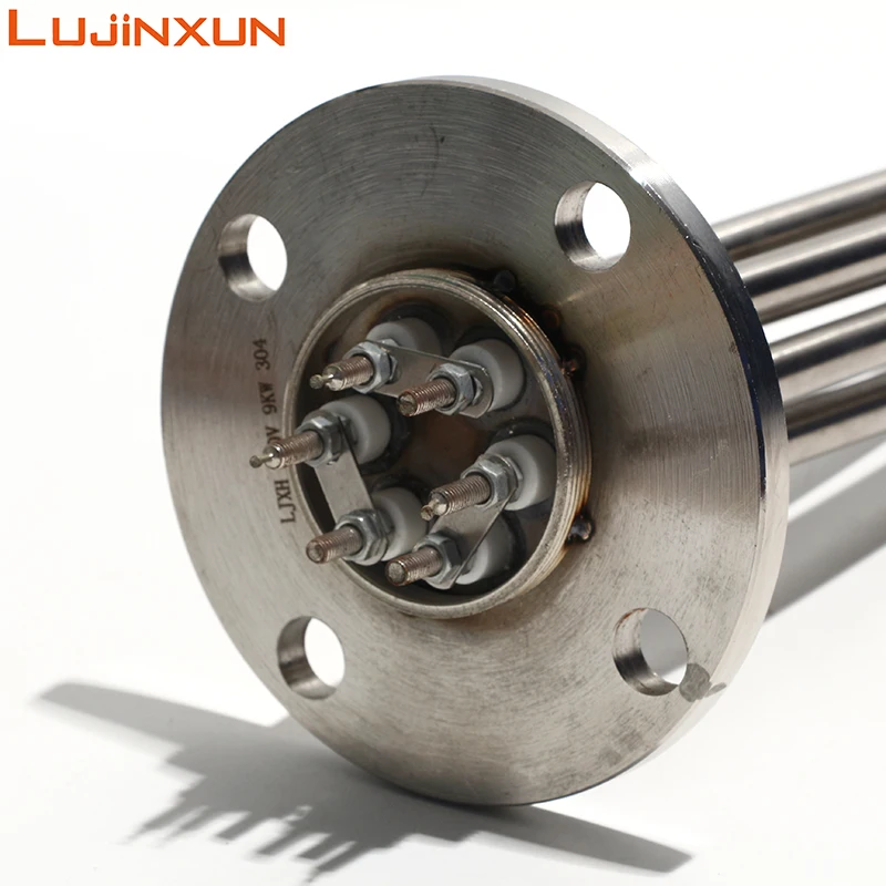 LUJINXUN 380 فولت آلة التجفيف عنصر التدفئة قالب درجة الحرارة آلة أنبوب التدفئة 6KW 9KW 130 مللي متر شفة 316SUS 12 مللي متر أنبوب 1 قطعة