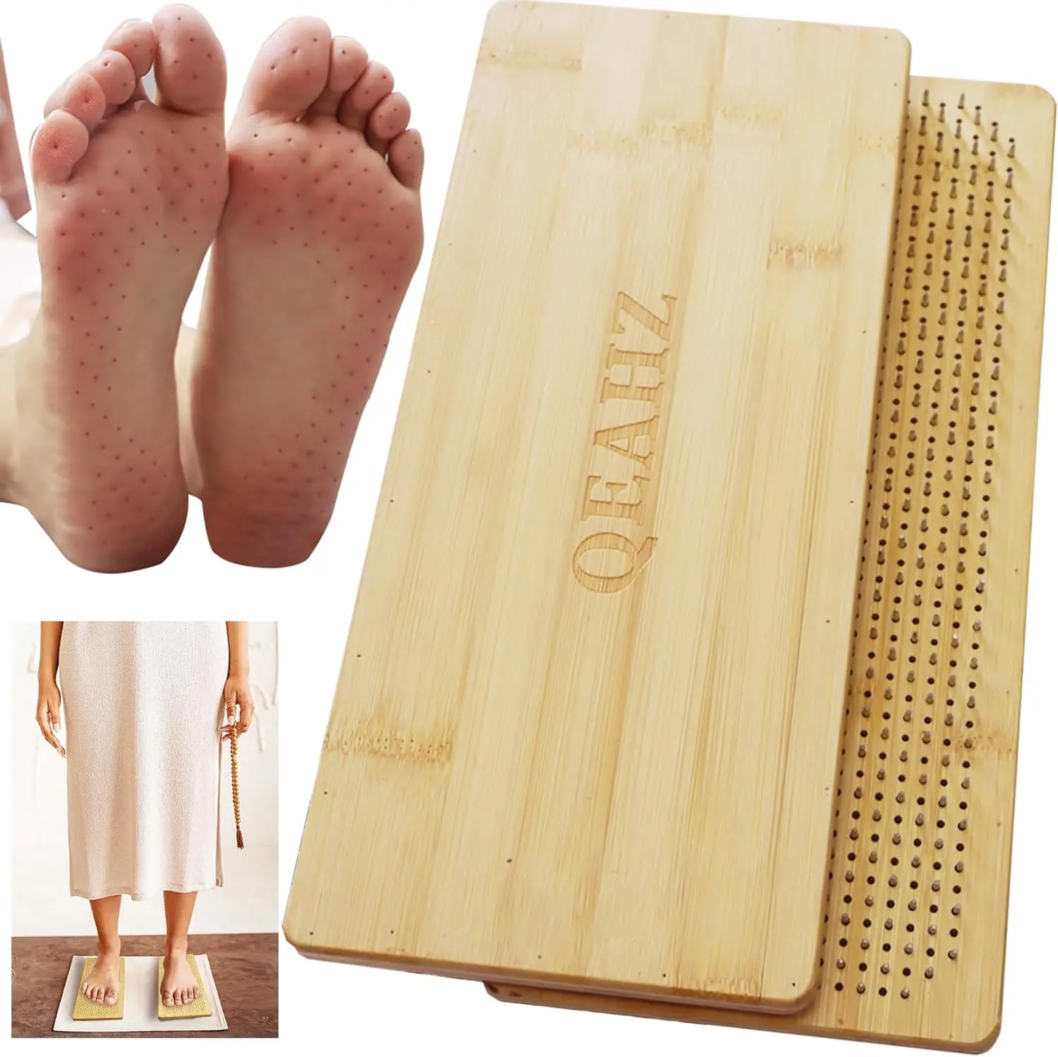 

8mm Wooden Sadhu Board for Yoga and Meditation - Large Size, for Beginners and Foot Massage