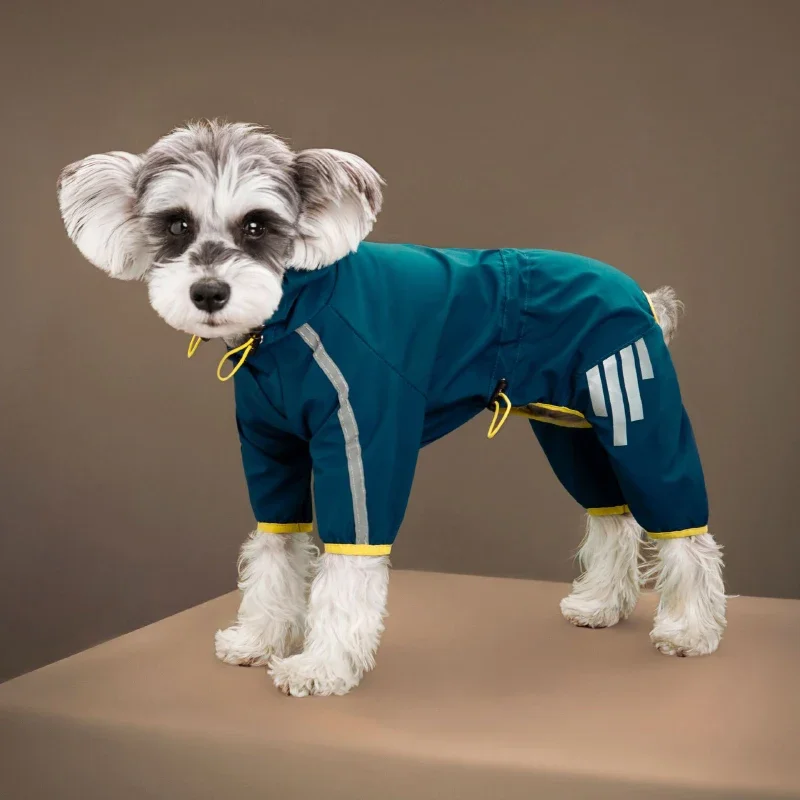 Waterproof Pet Clothes PU Dog Raincoat with Hood for Small Medium Dogs Cats Jacket Chihuahua Hoodie Poodle Pug Jumpsuit Outfits