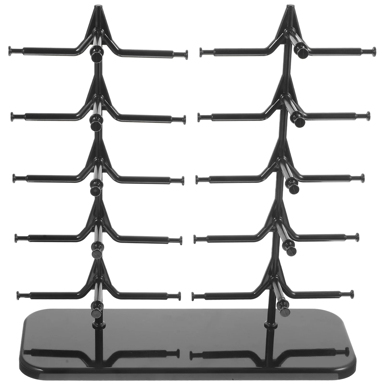 

Black Glasses Display Rack Sunglasses Holder Eyewear Stand PP Material Home Decor Space Saving Adjustable