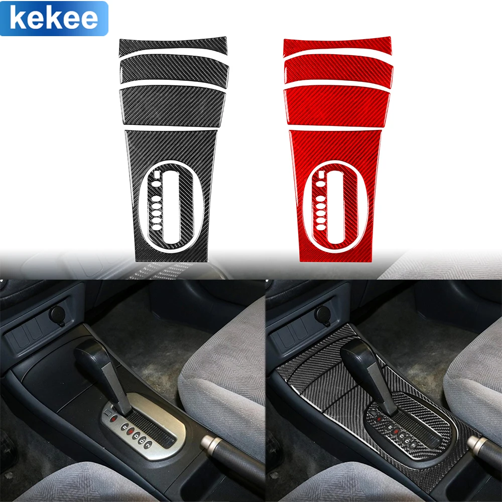 

For Honda Civic 2001 2002 2003 2004 2005 Gear Shift Paenl Set Cover Real Carbon Fiber Stickers Car Interior Moulding Accessories