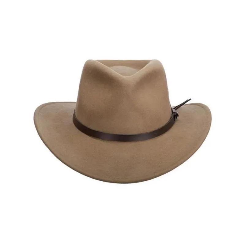 New felt hat with leather decoration pure