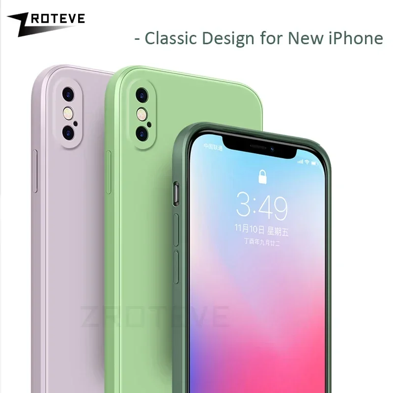 For iPhonex Case ZROTEVE Silky Liquid Silicone Soft Cover For iPhone X XR XS Max 10 8 7 6 Plus SE 2 3 2020 2022 iPhone10 Cases