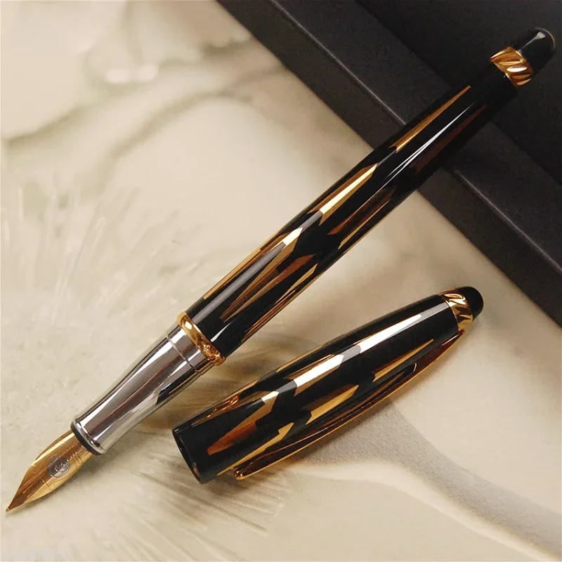 Liqin 628 Brass Metal Fountain Pen Fine F 0.5mm Nib Calligraphy Pen Ink Mb Luxury Pens for Writing Student Stationery Office