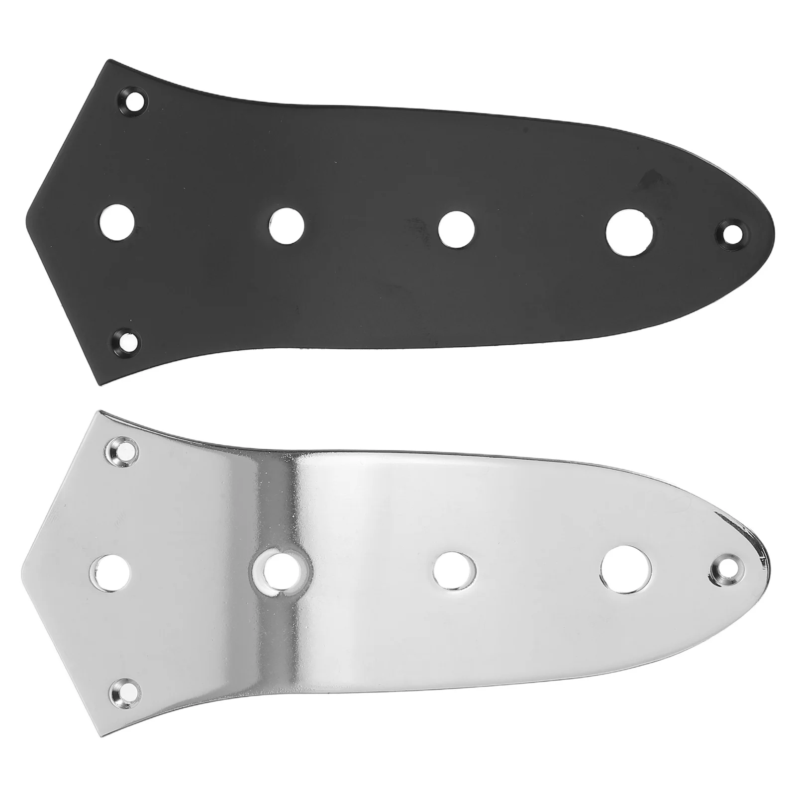 

2pcs Electric Bass Accessories Truss Rod Cover 4 Holes Chrome Black Guitar Neck Plate Replacement For Bass Control Cavity