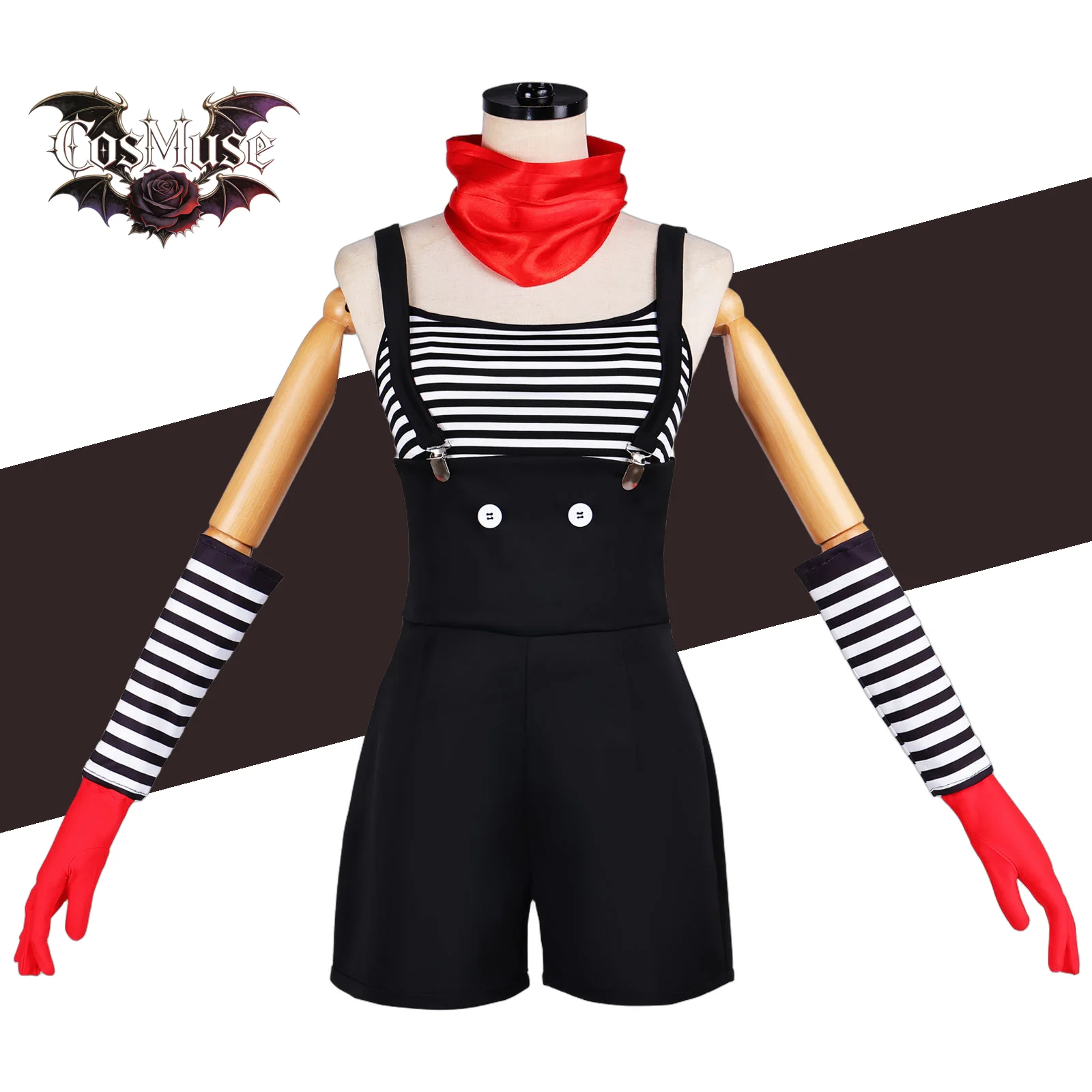 

Retro Mime Style Cosplay - Women Stage Role Play Outfit Comic Con Halloween Carnival Party Performance Outfit