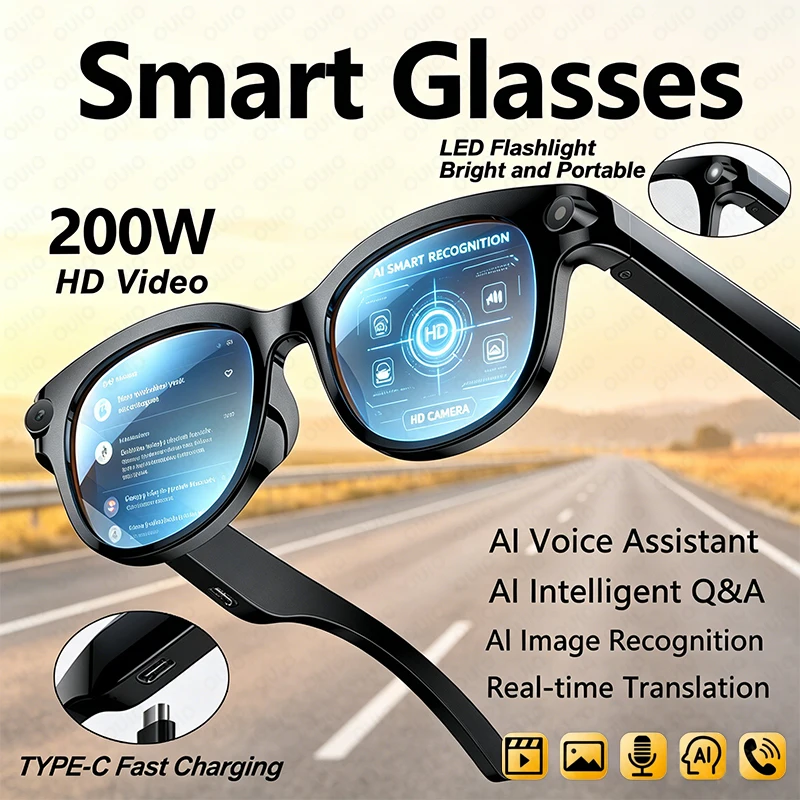 

Новые умные очки 2026 года: прослушивание музыки, открытый режим прослушивания, AI-перевод, AI-голосовой помощник, AI-распознавание изображений