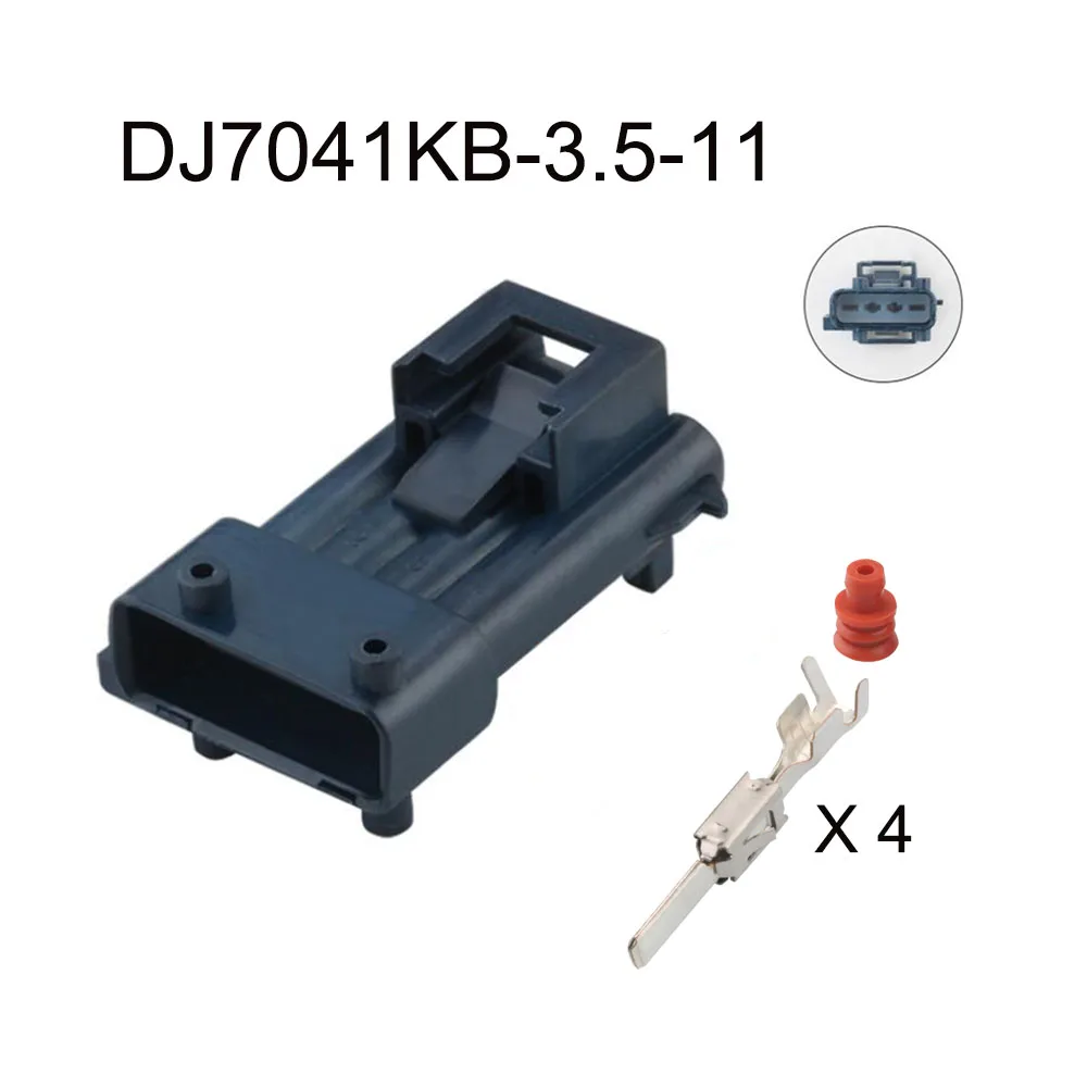 

100SET DJ7041KB-3.5-11 auto Waterproof connector 4 pin automotive Plug famale male socket Includes terminal seal