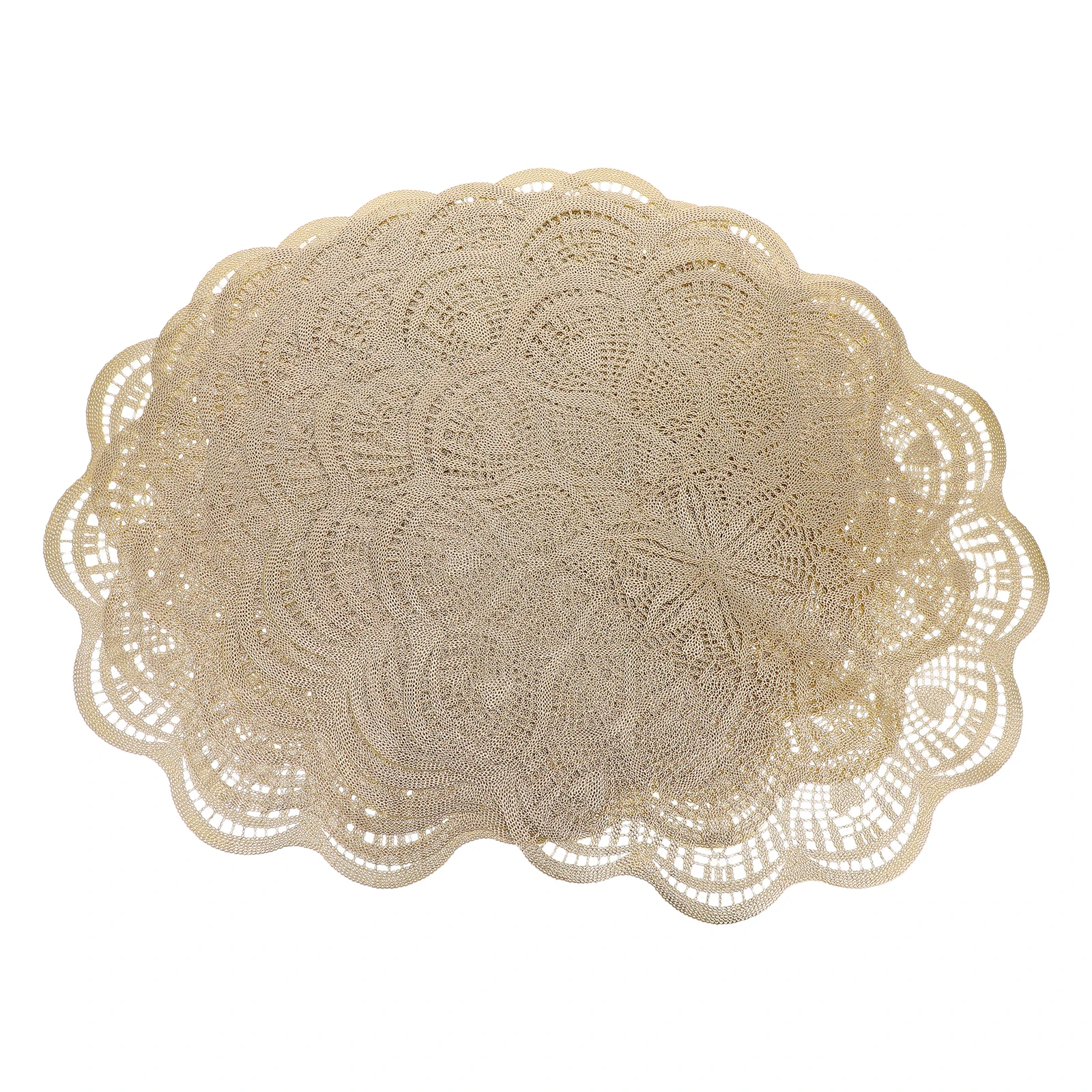 

8Pcs Round Placemats PVC Hollow Pattern Elegant Table Mat for Dinner Party Centerpiece Decor Christmas Wedding Table Settings