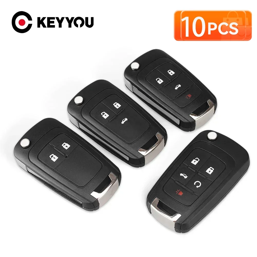 

KEYYOU 10PCS NEW Remote Car Folding Key Shell Case For Opel Vauxhall Insignia Astra J Zafira C Mokka Replacement Cover