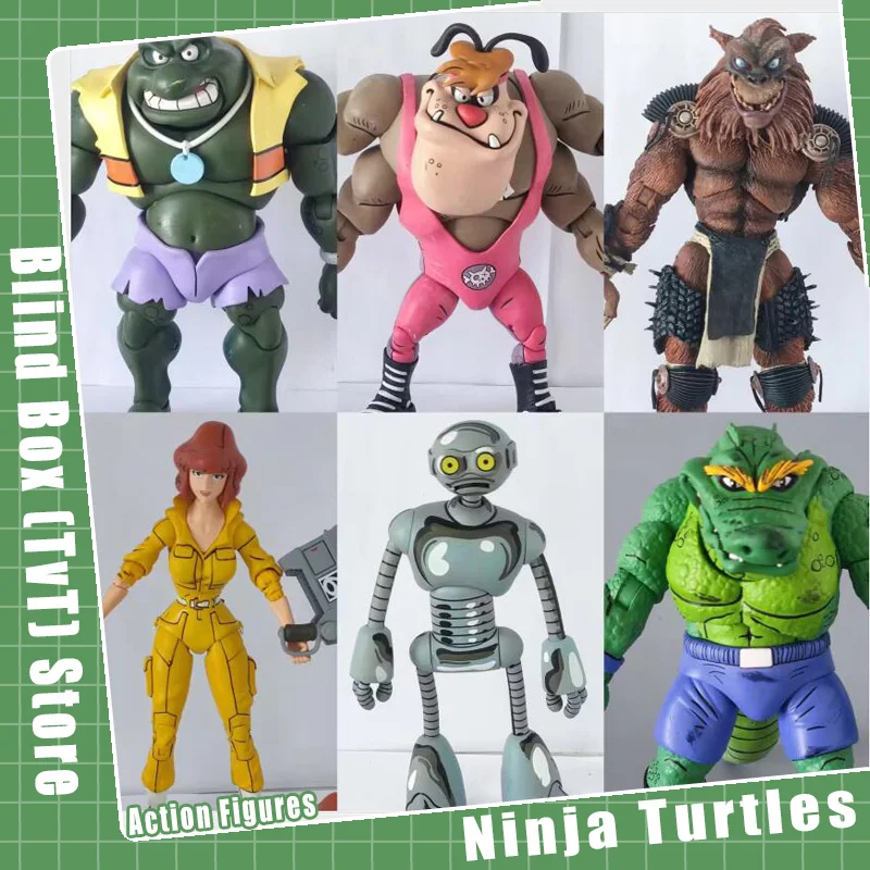 In Stock Neca Ninja Turtles Wrestler Crocodile Man Werewolf Swamp Giant Frog With Lacquer Flaws 7-Inch Doll Gift Boys Kids