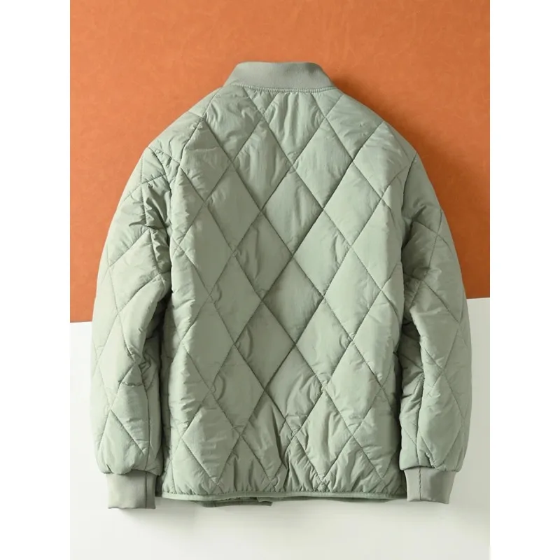 Lightweight Warm Stiched Cotton Ball Collar Winter Men Women Comfortable Windproof Cold Resistant Layering Cotton Coat