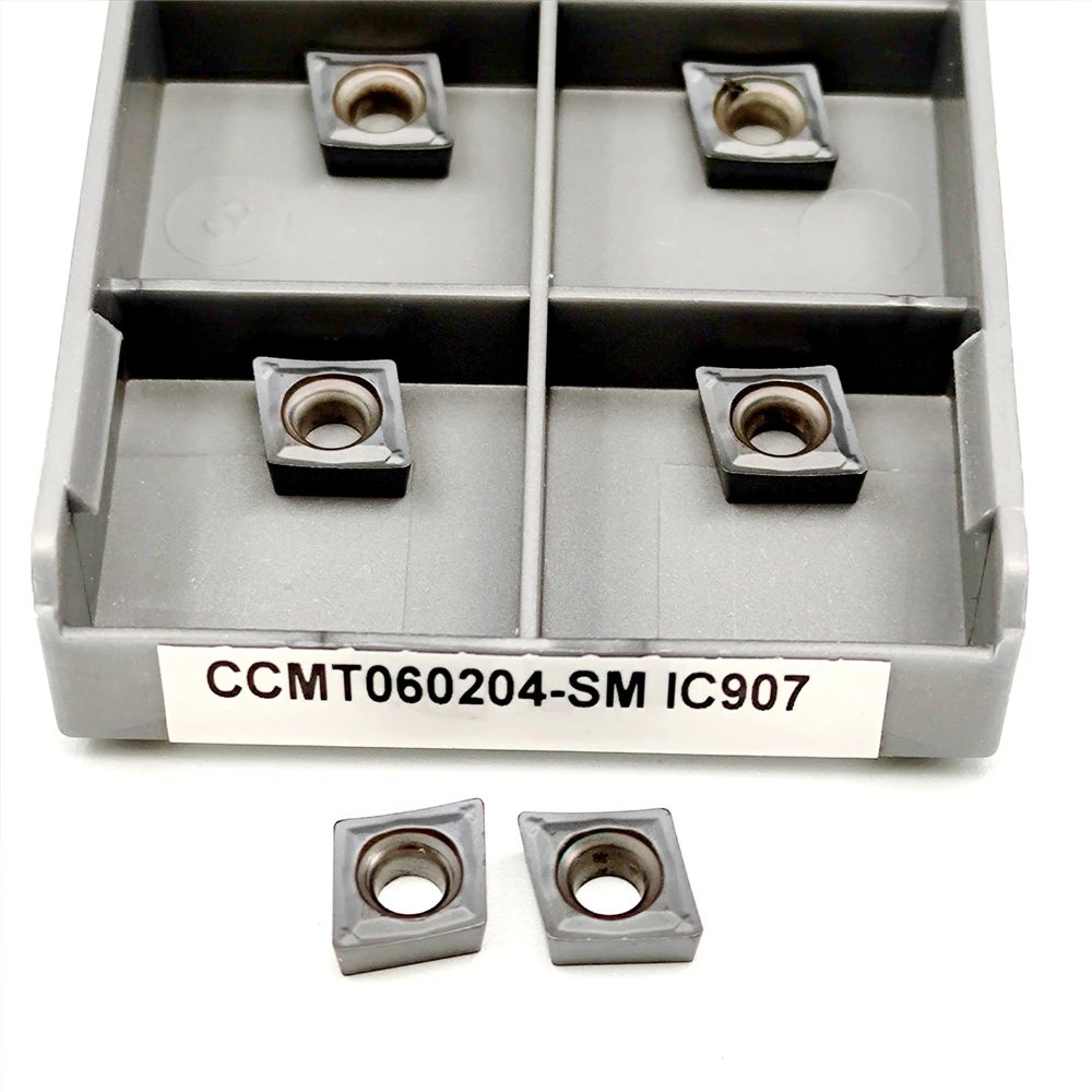 10 قطعة CCMT060204 SM IC907 IC908 سبائك الصلب كربيد إدراج الداخلية آلة خرط تعمل بالتحكم الرقمي بواسطة الحاسوب أداة CCMT 060204 IC 907 908