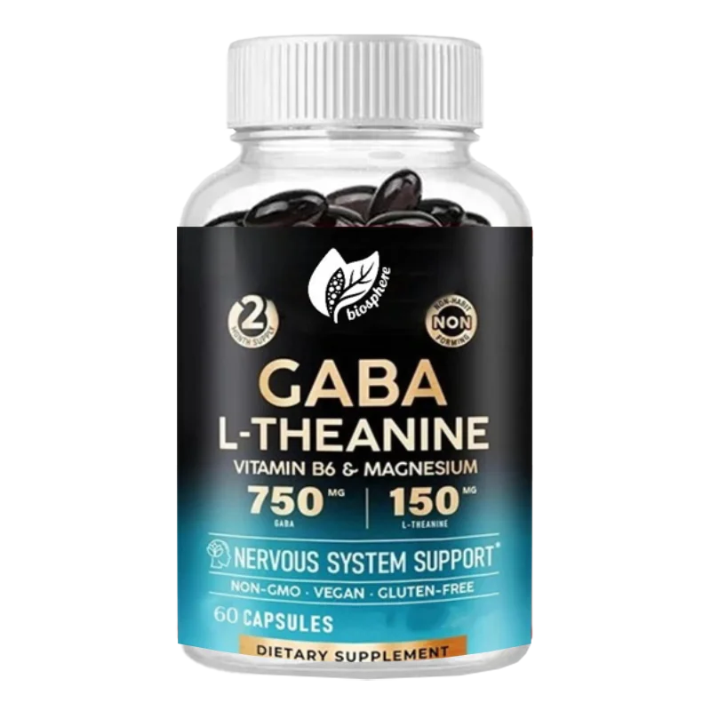 

GABA L-theanine - Stress Relieving Supplement - Magnesium | Vitamin B6-750 Mg Gamma Aminobutyric Acid