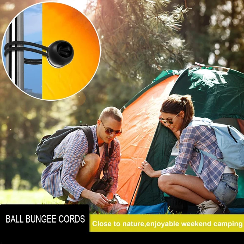 24 Pack Ball Bungee Cord, 3 Specifications Bungee Cord Balls Canopy Tarp Tie Down Bungee Balls for Home Use, Camping, Tents, Car view 5