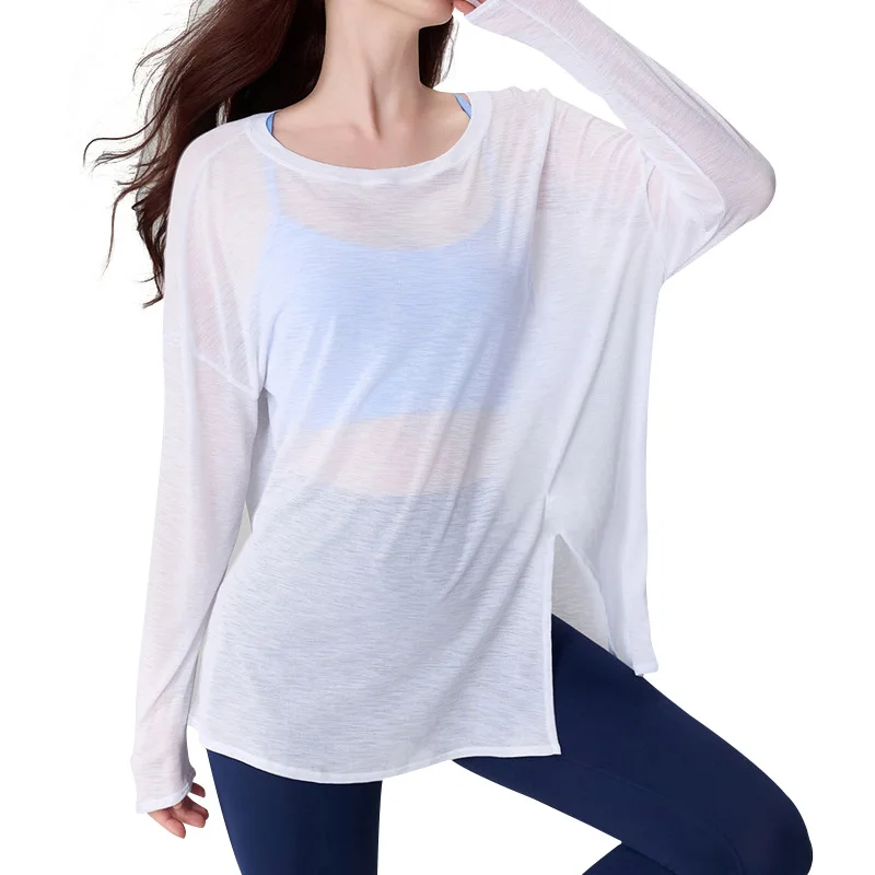 

2026 New Women Loose Long Sleeve Sports Top Breathable Slim Fitness Shirt Plus Size Yoga Blouse Casual Running Cover Up Soft