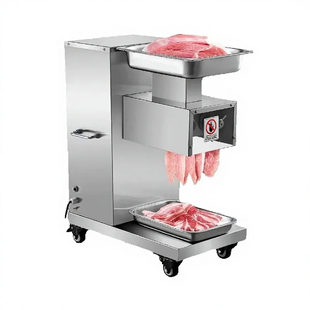 OYLP SucceBuy 500Kg/H Electric Meat Slicer Cutter 750W Commercial 3mm Stainless Steel Blades Certified 4-Year Warranty Machine