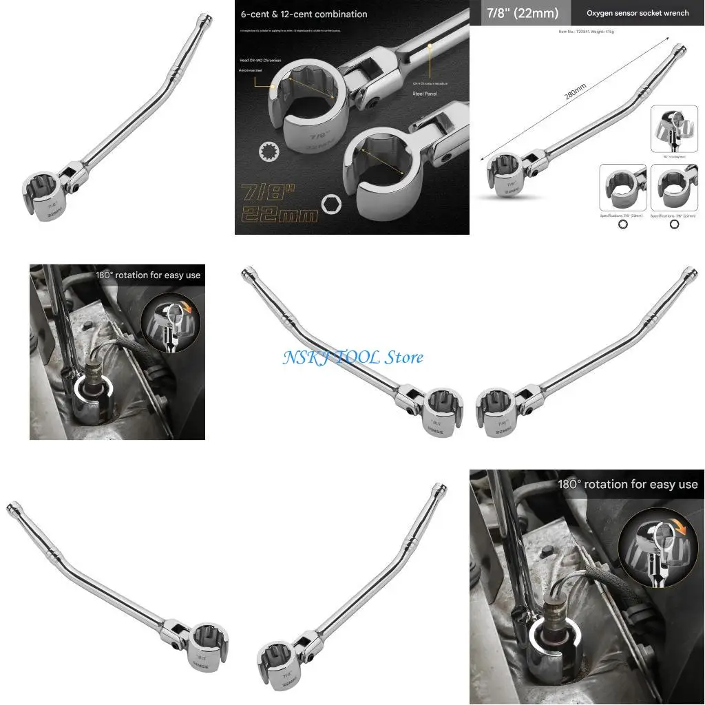 

L8RC Precisions Oxygen Sensors Wrench Metal Construction Automotive Repair Tool 22mm