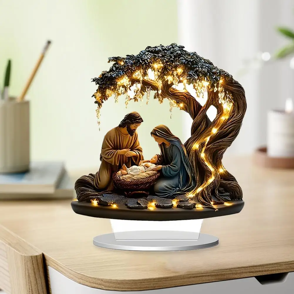 Nativity Scene Sign Acrylic Nativity Art Christmas Nativity Scene Acrylic Tabletop Sign 2d Flat Desktop Display Ornament