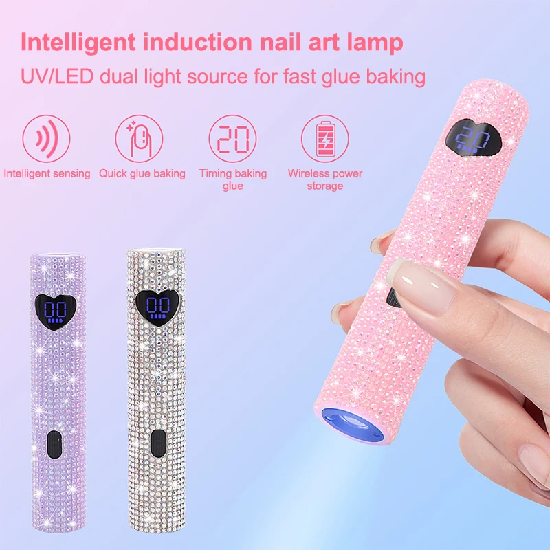 Draagbare handheld mini-nagellamp voor gellak Sneldrogende zaklamp Pen USB-nageldroger Machine Type-C Opladen UV LED-nagellamp