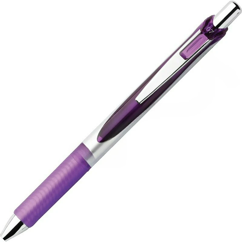 Retractable Liquid Gel Pen, (0.7mm) Metal Tip, Medium Line, Violet Ink