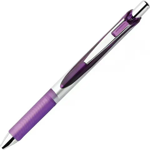 Retractable Liquid Gel Pen, (0.7mm) Metal Tip, Medium Line, Violet Ink