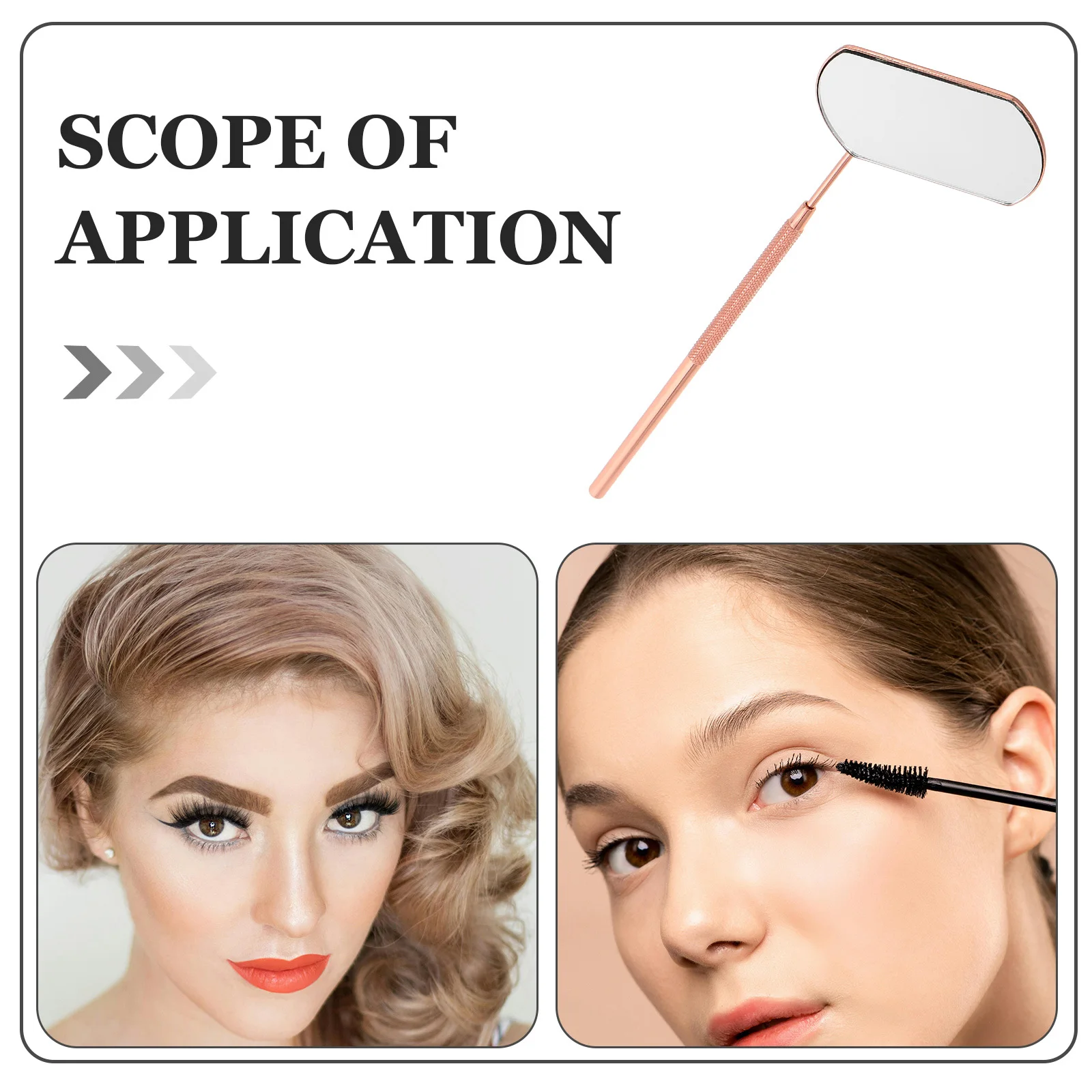 Miroir à cils détachable en acier inoxydable, outil de technologie de cils Portable pour Extensions de cils, maquillage de faux cils