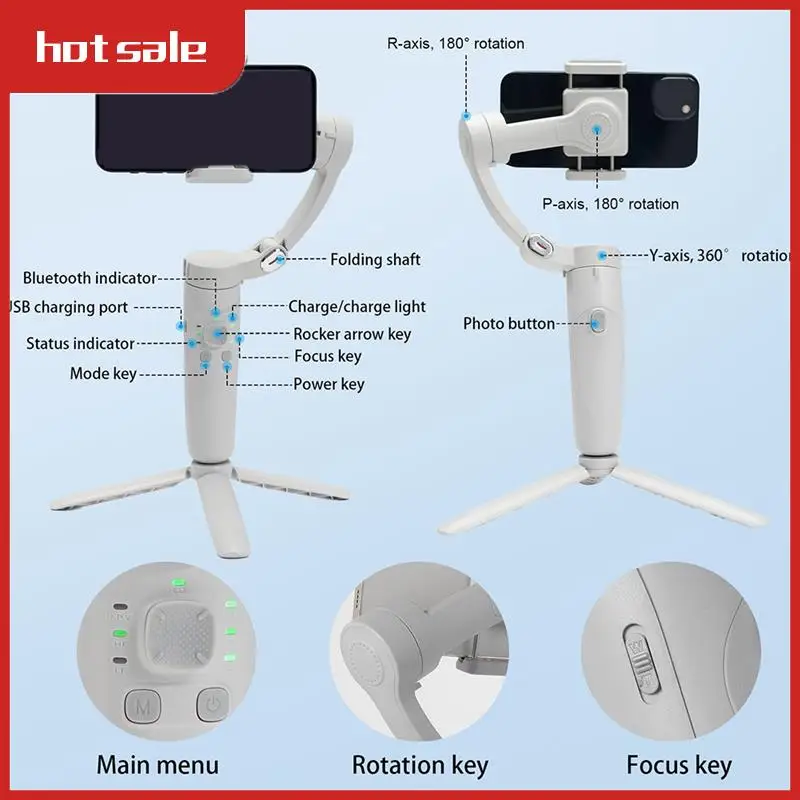 

Gimbal Handheld Stabilizer For Cellphone Selfie Stick Portable And Foldable Desktop Tracking Gimbal For Smartphone Live