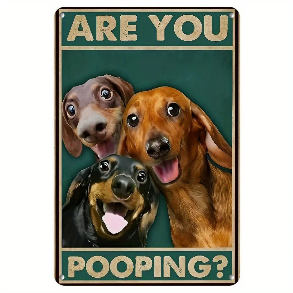 الكلب الألماني خمر معدن القصدير تسجيل هل أنت أنبوب تسجيل الحمام مضحك ملصق فني الديكور المرحاض كهف تسجيل 8x12 بوصة #1