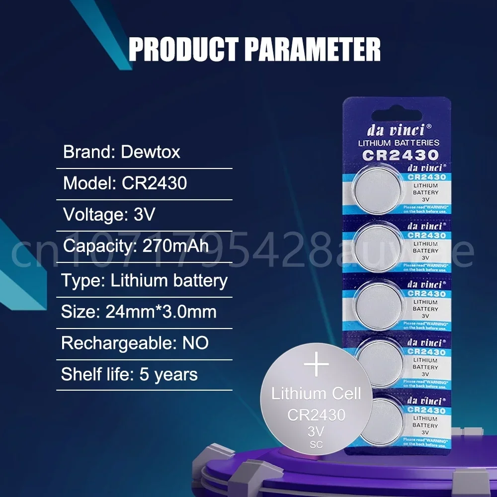 20-200 قطعة 3 فولت بطارية ليثيوم أيون زر CR2430 DL2430 BR2430 ECR2430 KL2430 KCR2430 عملة بطاريات لعبة آلة حاسبة