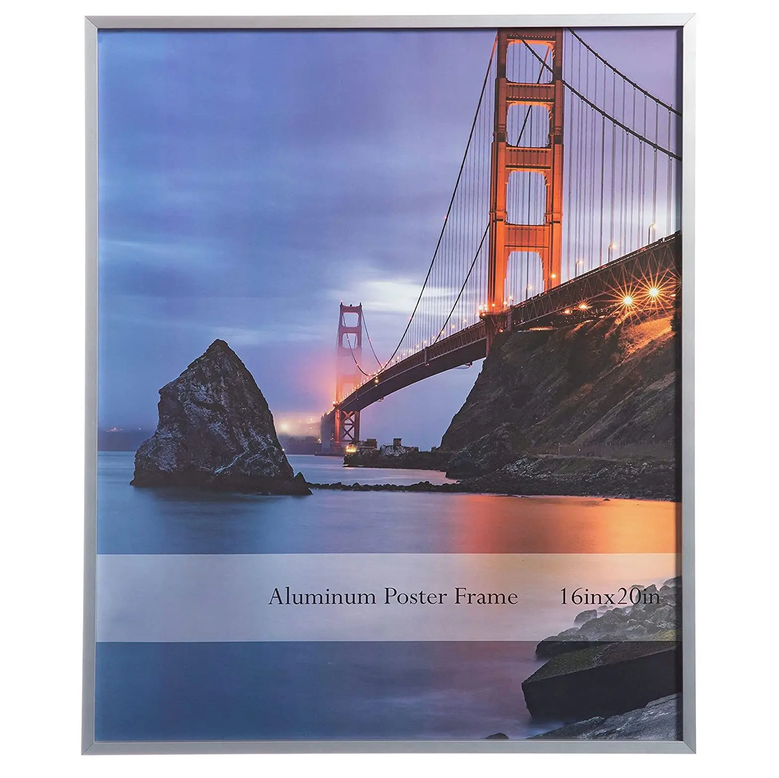 AEE8-16X20inch Brushed Aluminum Poster Picture Frame With Plexiglass 1-Pack
