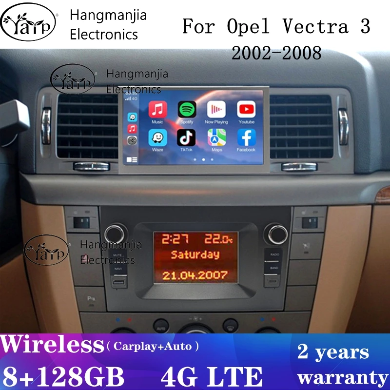 Android 15 Carplay Auto For Opel Vectra 3 C 2002 2003 2004 2005 2006 2007 2008 Multimedia Car Radio Player WIFI+4G BT DSP Stereo