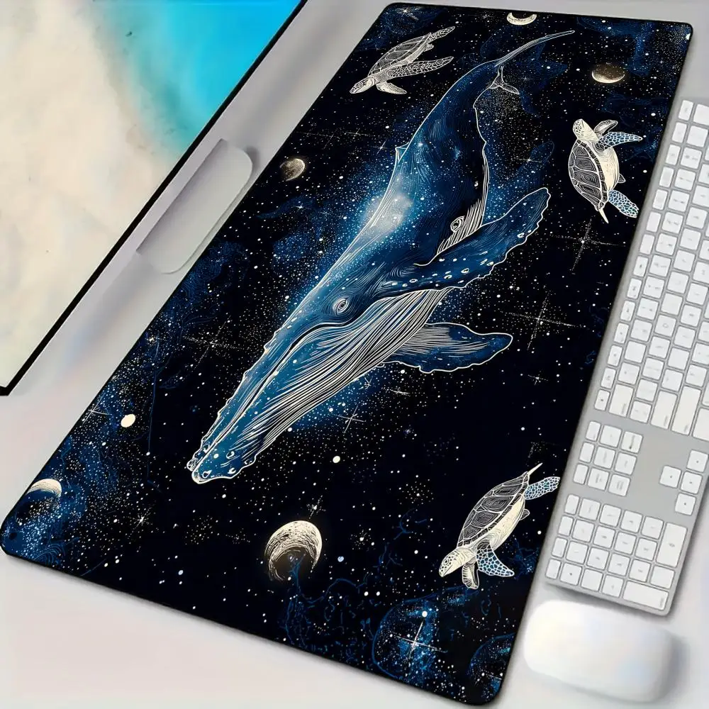 Starry Blue Whale Mouse Pad Desk Mat Large Computer Office Carpet XXL Mousepad Gamer Gaming PC Accessories Keyboard Rug