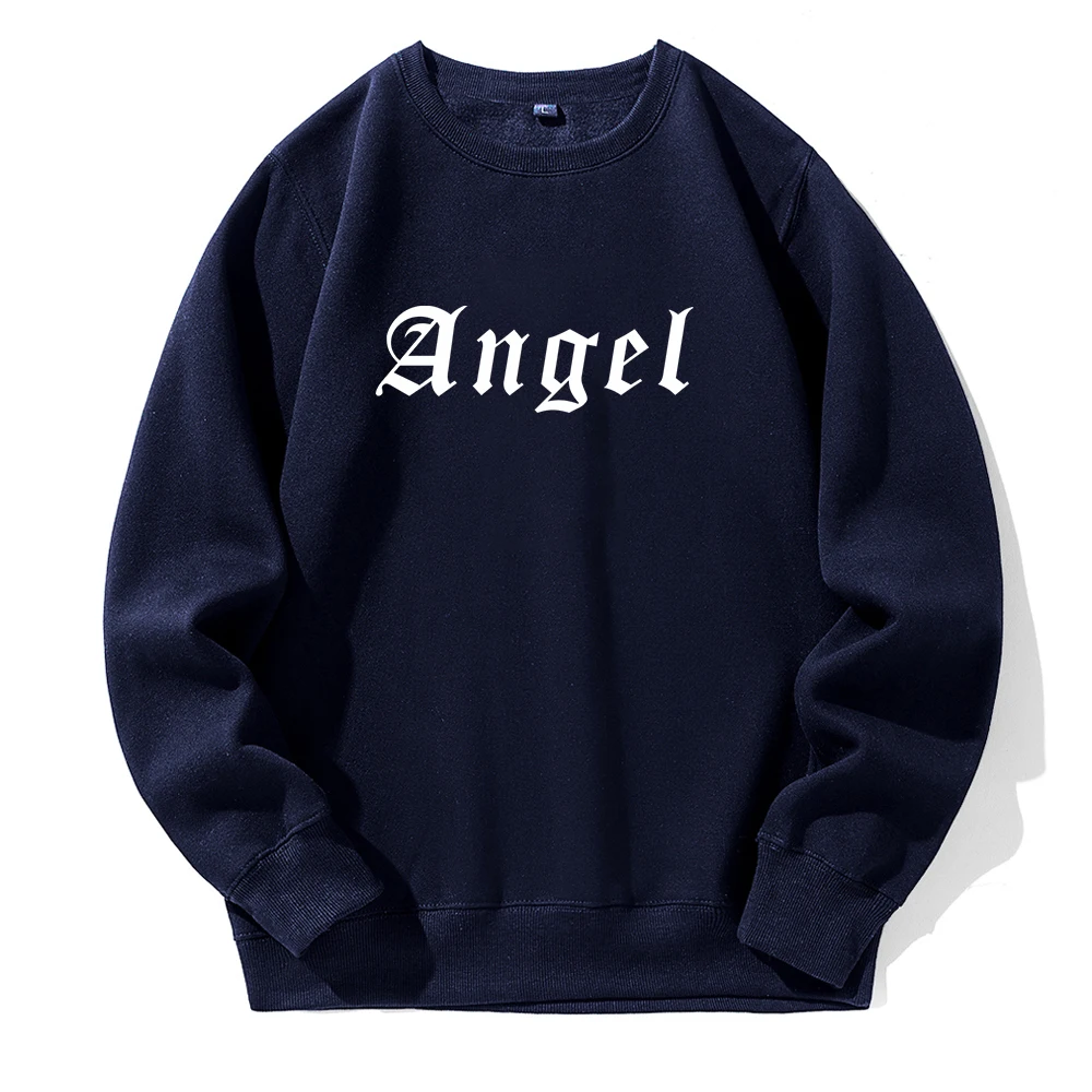 Angel Creativity Letter Printing Men Hooded Loose Oversized Fleece Tracksuit Sports Street Hoody Fashion Classic O-Neck Hoodies